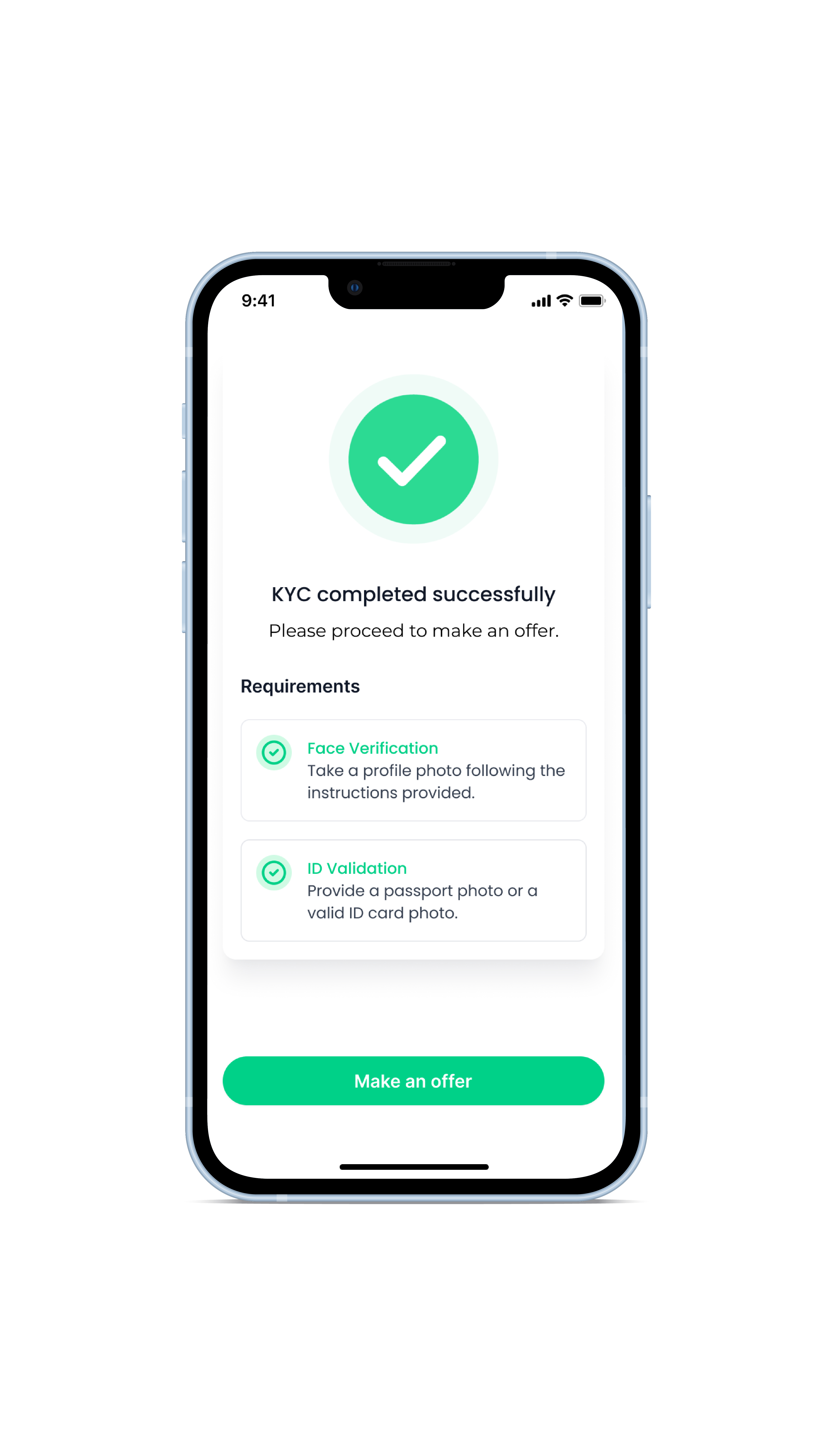 KYC completed successfully